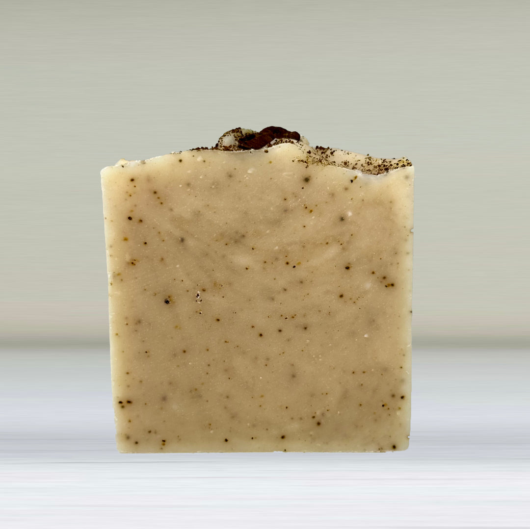 Coffee Grounds Soap with Sweet Orange, May Chang and Clove Bud Essential Oils
