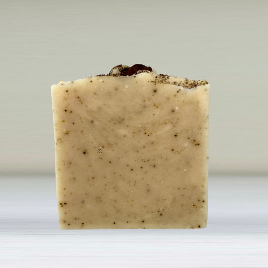 Coffee Grounds Soap with Sweet Orange, May Chang and Clove Bud Essential Oils