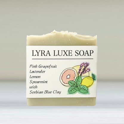 Serbian Blue Clay Soap with Pink Grapefruit, Lavender, Lemon and Spearmint Essential Oils